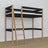 Loft bed black/oak wooden – dimensions and diagram, Nizio