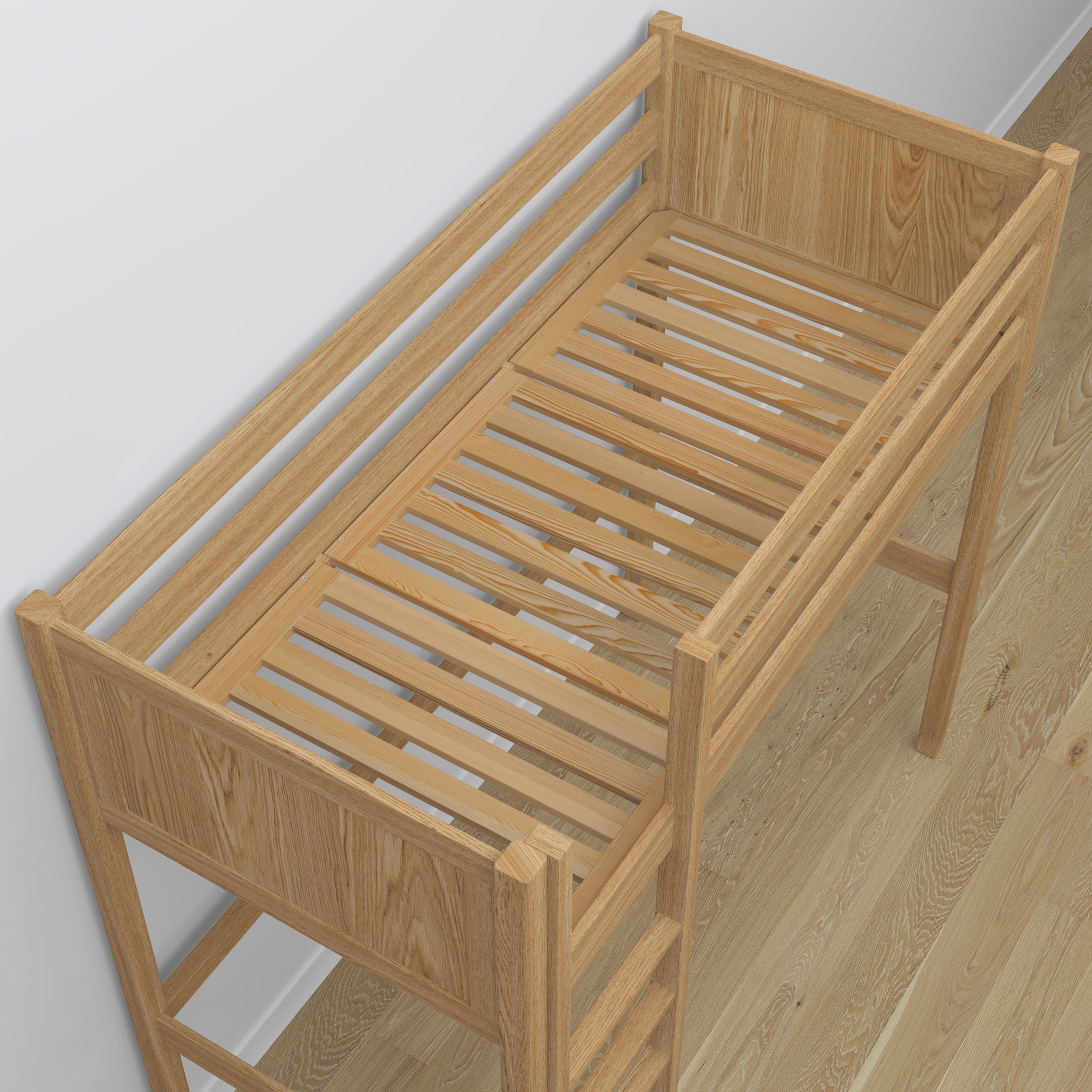Natural Oak Loft Bed – Ladder and Joint Details, Nizio Home