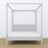 Wooden double bed with canopy grey – headboard and frame, close-up