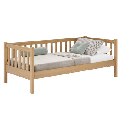 Medinė sofa-lova, natūrali pušis - vaikų kambarys, skandinaviško stiliaus Nizio
