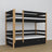 Black and Oak Bunk Bed – Wooden Slatted Frame, Mattress Drawer