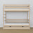 Bunk bed in bleached oak - oak frame with slats, side view