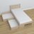 Bleached Oak Bed with Oak Drawer – Angled View