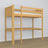 Natural Pine Wooden Loft Bed with Desk – Ladder and Safety Rail