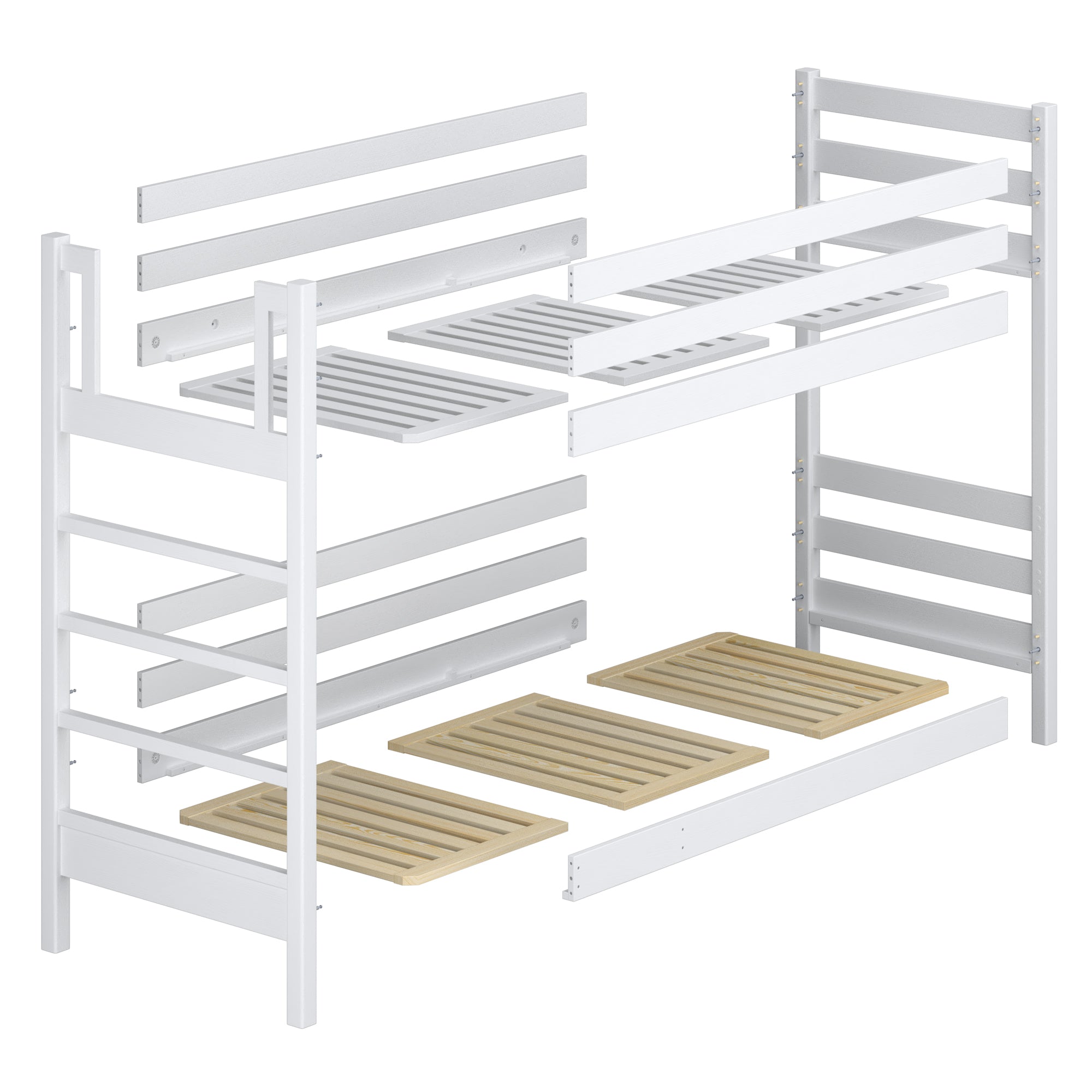 Black and Oak Wooden Bunk Bed with Mattress Drawer – Room Arrangement