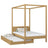 Oak canopy bed with mattress drawer natural oak – scandi child’s room