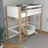 Loft bed white/oak in children’s room – scandi arrangement, wooden