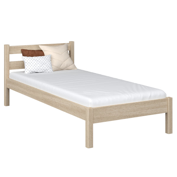 Single oak bed bleached oak – children’s room, solid wood, scandi style