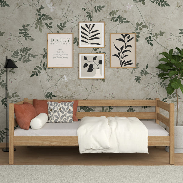 Łóżko sofa dębowe dąb naturalny – pokój dziecięcy, styl skandynawski Nizio