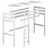 Loft bed white/oak wooden – dimensions and diagram, Nizio