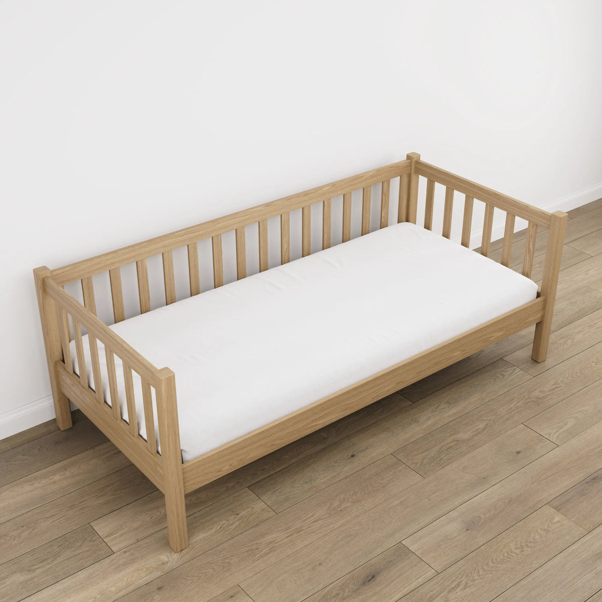 Natūralaus ąžuolo sofa-lova - ąžuolinės kojos ir pagrindas, detalių stambiu planu