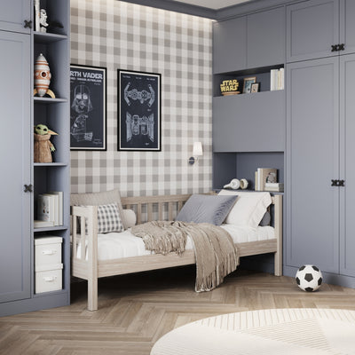 Balinto ąžuolo sofa-lova - vaikų kambarys, skandinaviško stiliaus Nizio