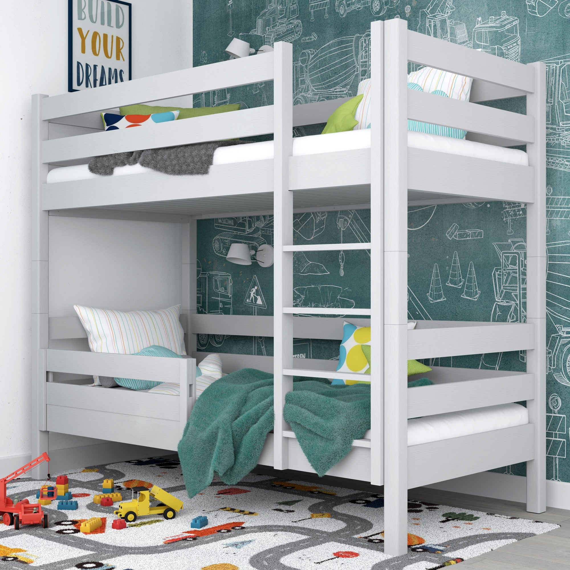 Pilkas apsauginis barjeras – medinis, vaizdas iš priekio, Nizio Home