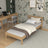 Single oak bed natural oak – side view, furniture proportions