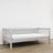 Pilka sofa-lova - medinė šoninė užtvara, sauga vaikams