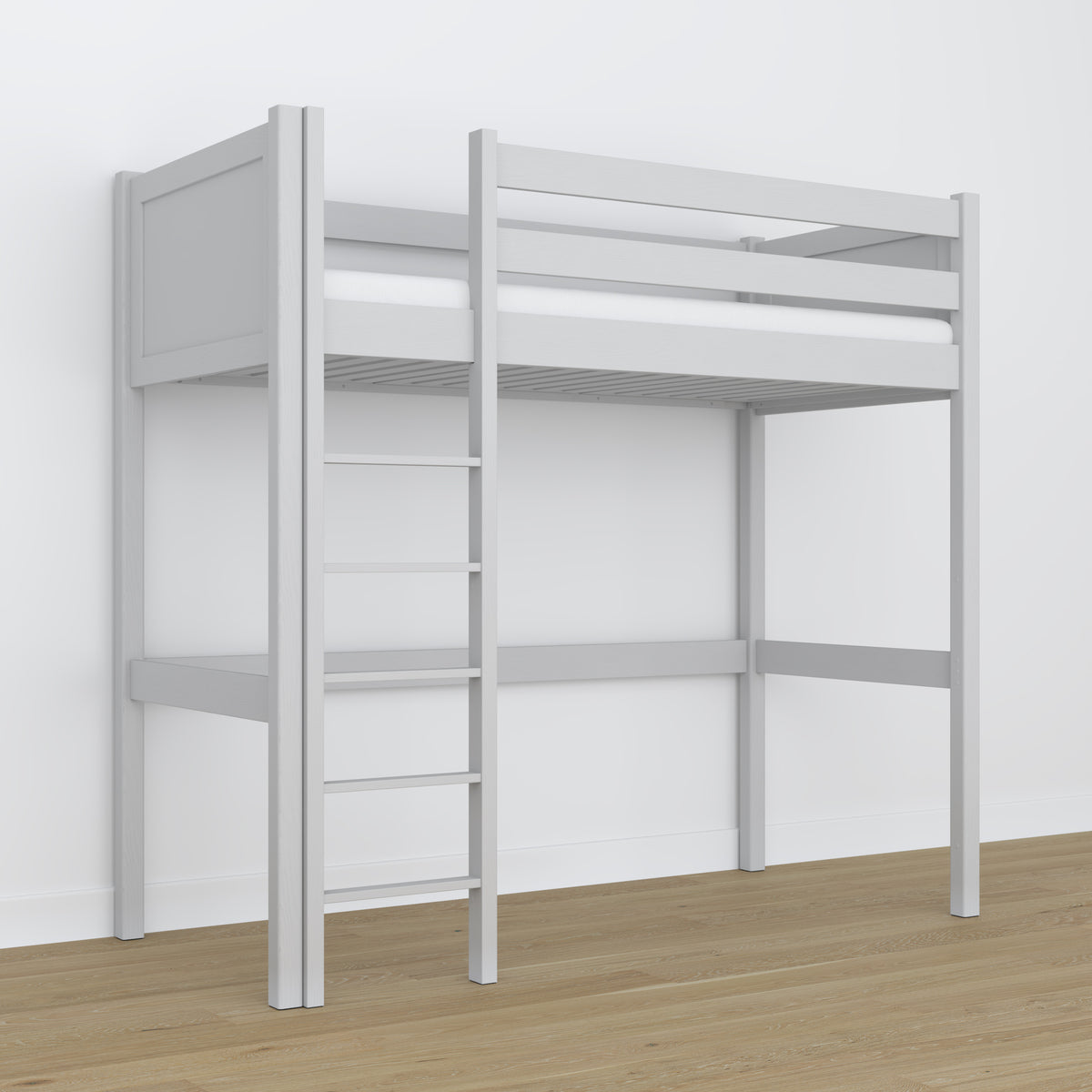 Grey Wooden Loft Bed – Ladder and Joint Details, Nizio Home