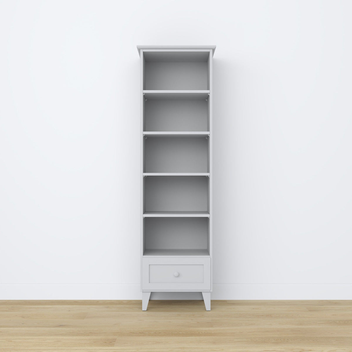 Regał 1S drewniane popielaty – wymiary i schemat 57 cm, Nizio Home