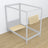 Wooden grey canopy bed – scandi child’s room arrangement