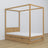 Natural Oak Canopy Bed – Drawer for Additional Mattress, Oak