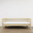 Medinė sofa-lova, bespalvė pušis - vaizdas iš šono, baldų korpusas ir proporcijos