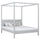 Wooden double bed with canopy grey – bedroom, Scandinavian style