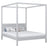 Wooden double bed with canopy grey – bedroom, Scandinavian style