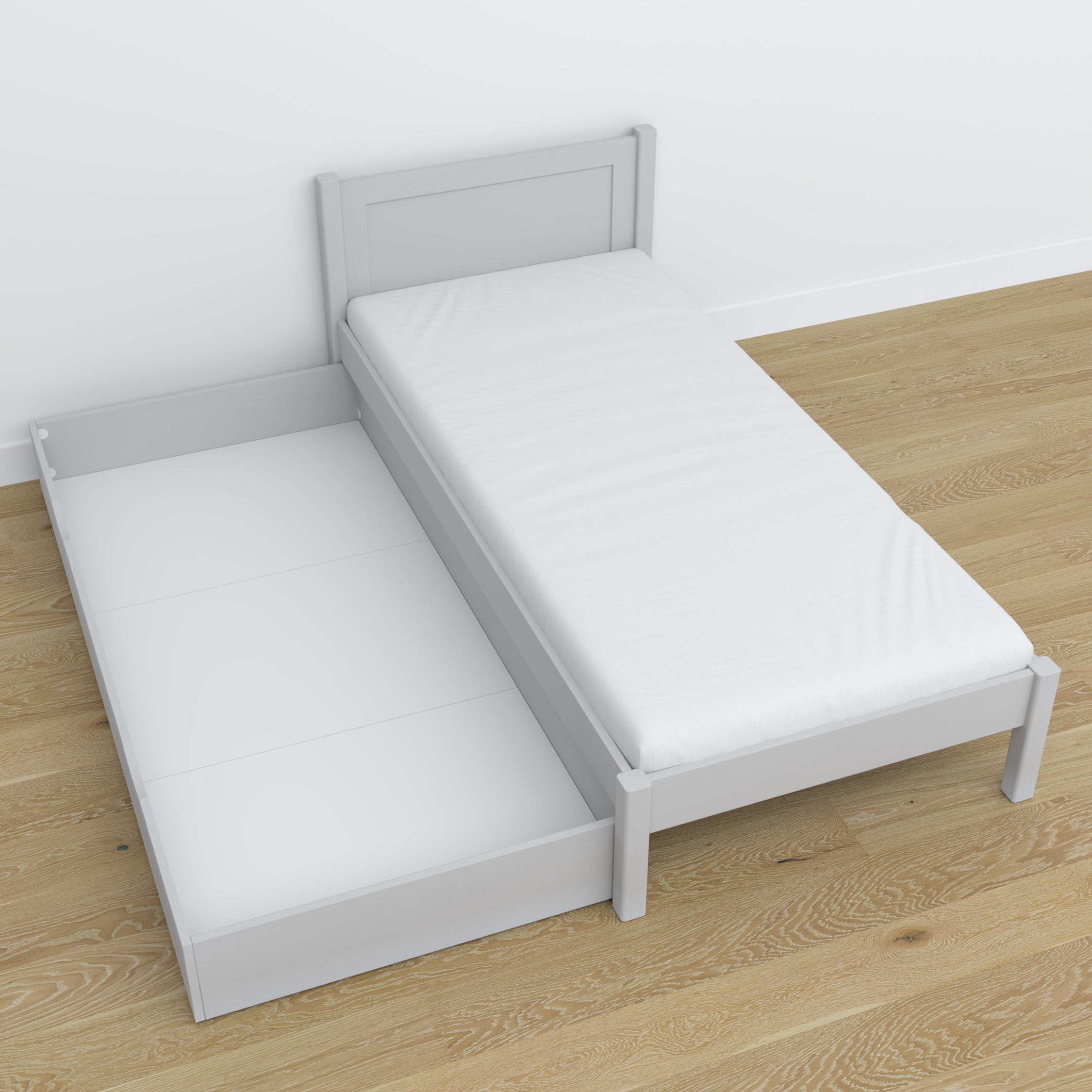 Nizio pine slatted base for bed with drawer – durable support base