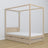 Bleached Oak Canopy Bed – Drawer for Additional Mattress, Oak