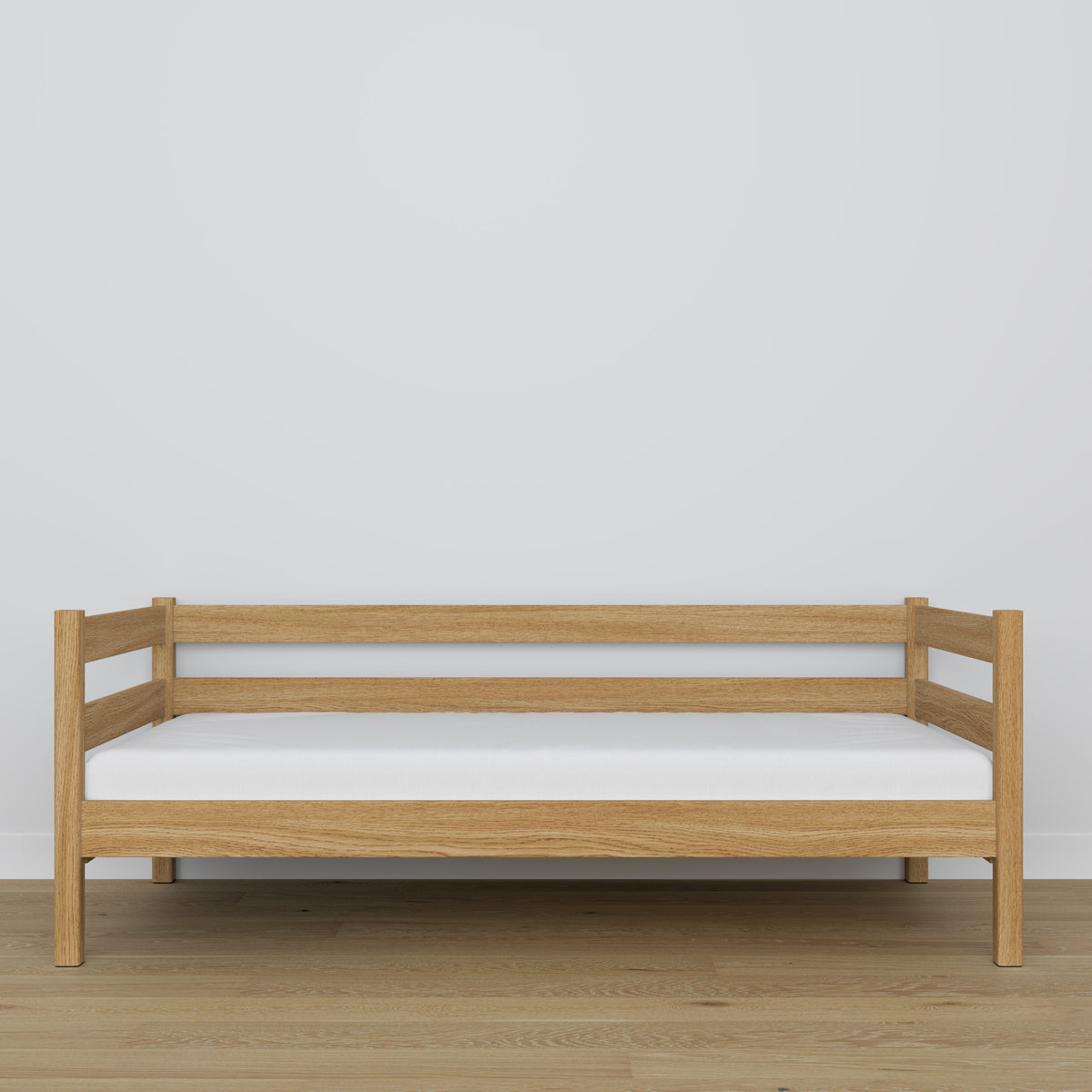 Łóżko sofa dębowe dąb naturalny – detale drewna i złączeń, Nizio Home