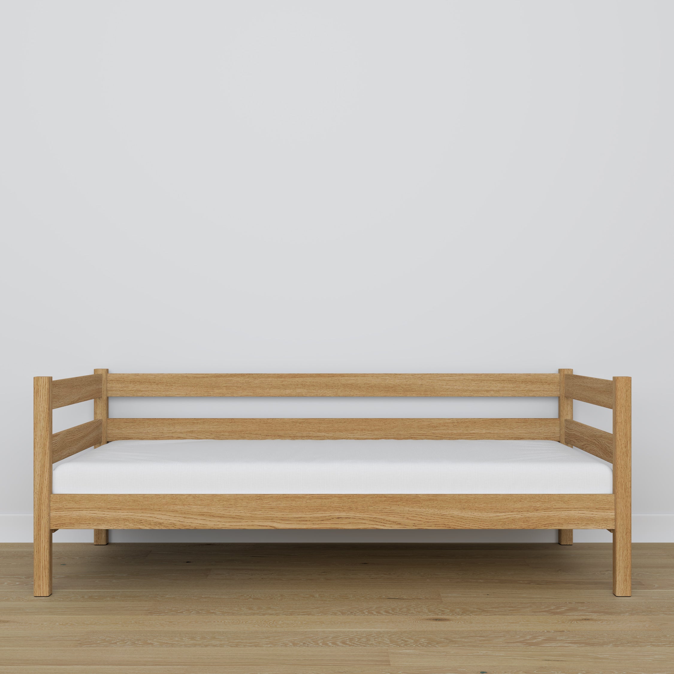 Łóżko sofa dębowe dąb naturalny – detale drewna i złączeń, Nizio Home