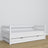 Balta sofa-lova - medinės detalės, aukštos kokybės Nizio