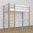 Loft bed white/oak wooden – top view of the sleeping area