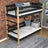 Black and oak bunk bed in a children's room - scandi arrangement, wooden