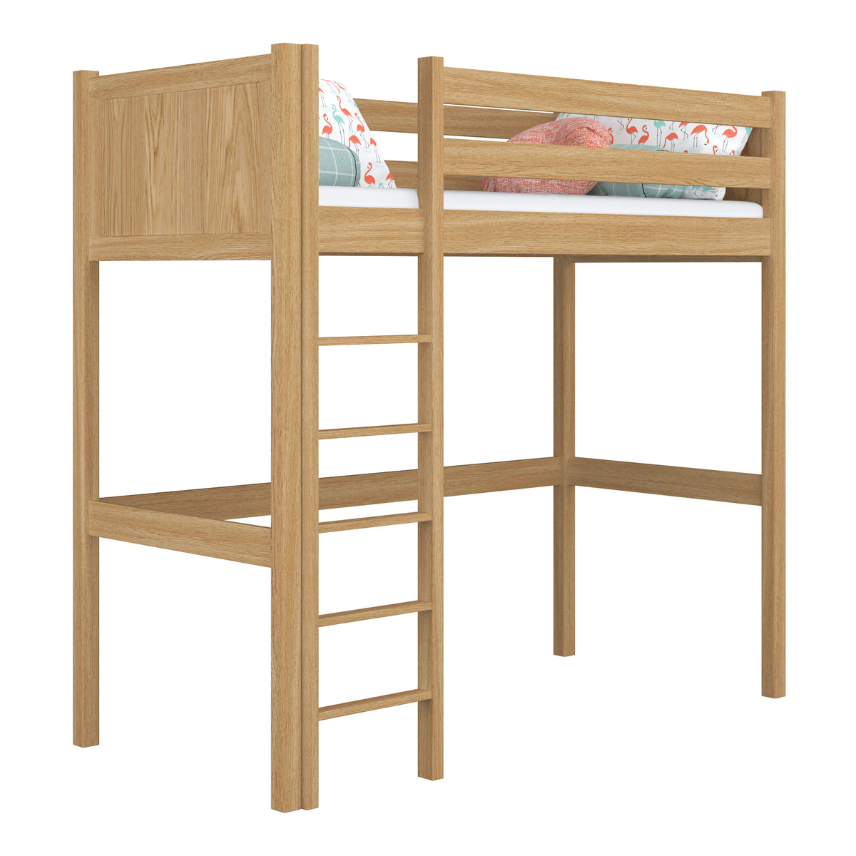 Natural Oak Loft Bed – Children’s Room, Solid Wood, Scandi Style