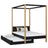 Wooden canopy bed with mattress drawer black-oak – scandi child’s room