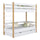 White and Oak Wooden Bunk Bed with Drawer – Children’s Room, Solid Wood, Scandi