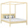 Wooden double bed with canopy clear pine – bedroom, Scandinavian style