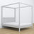 Double bed grey with canopy – decorative wooden frame, scandi