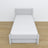 Bed grey with drawer – runners and wooden details, Nizio