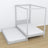 Wooden grey canopy bed – extended drawer, guest sleeping space