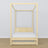 Clear pine canopy bed with drawer – side view, wooden, Nizio