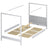 Bed grey with canopy – rear wooden frame, Nizio Home