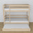Bunk bed in bleached oak - oak frame with slats, mattress drawer