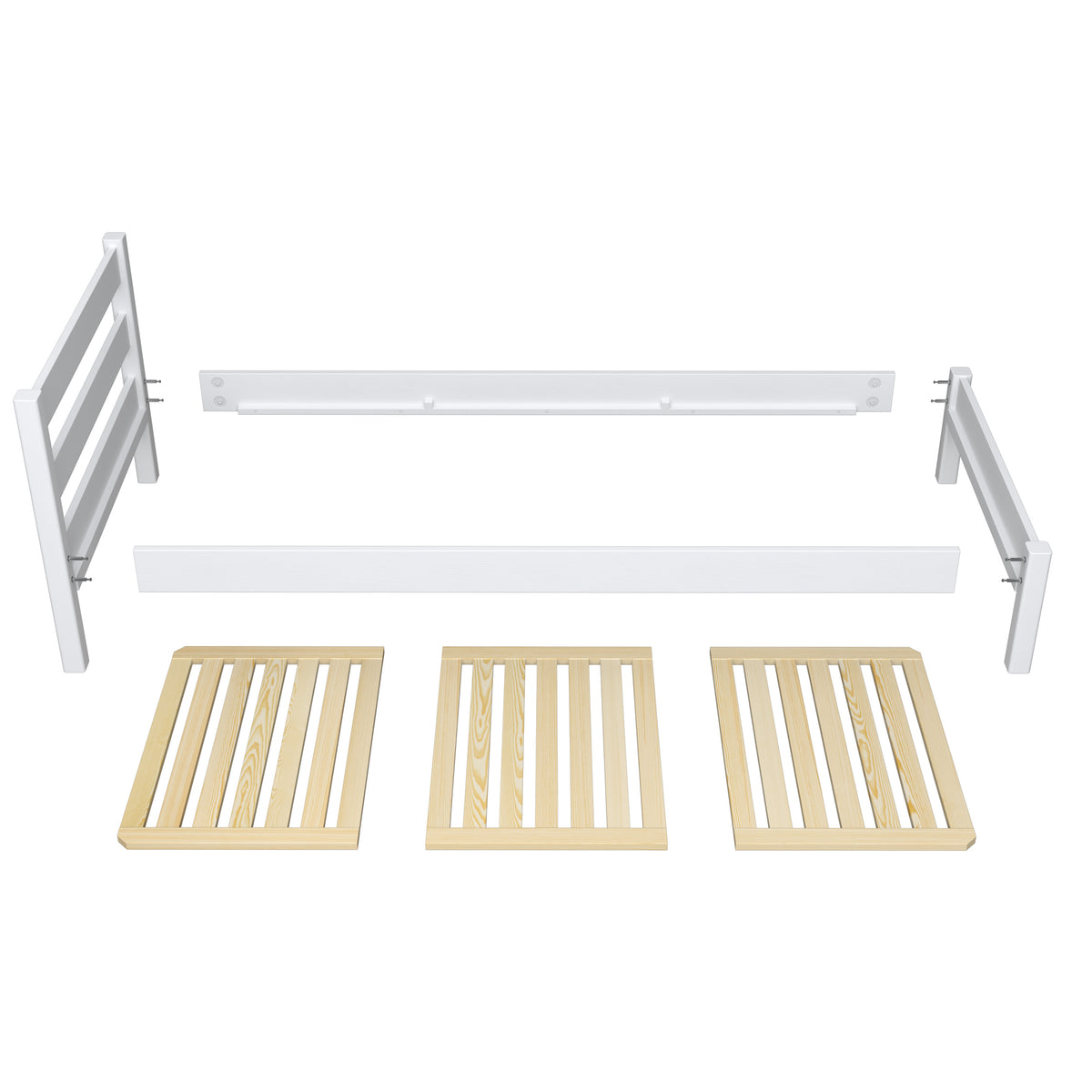 Single oak bed bleached oak – rear headboard, solid construction