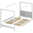 Wooden natural pine canopy bed – wood details, premium quality, Nizio