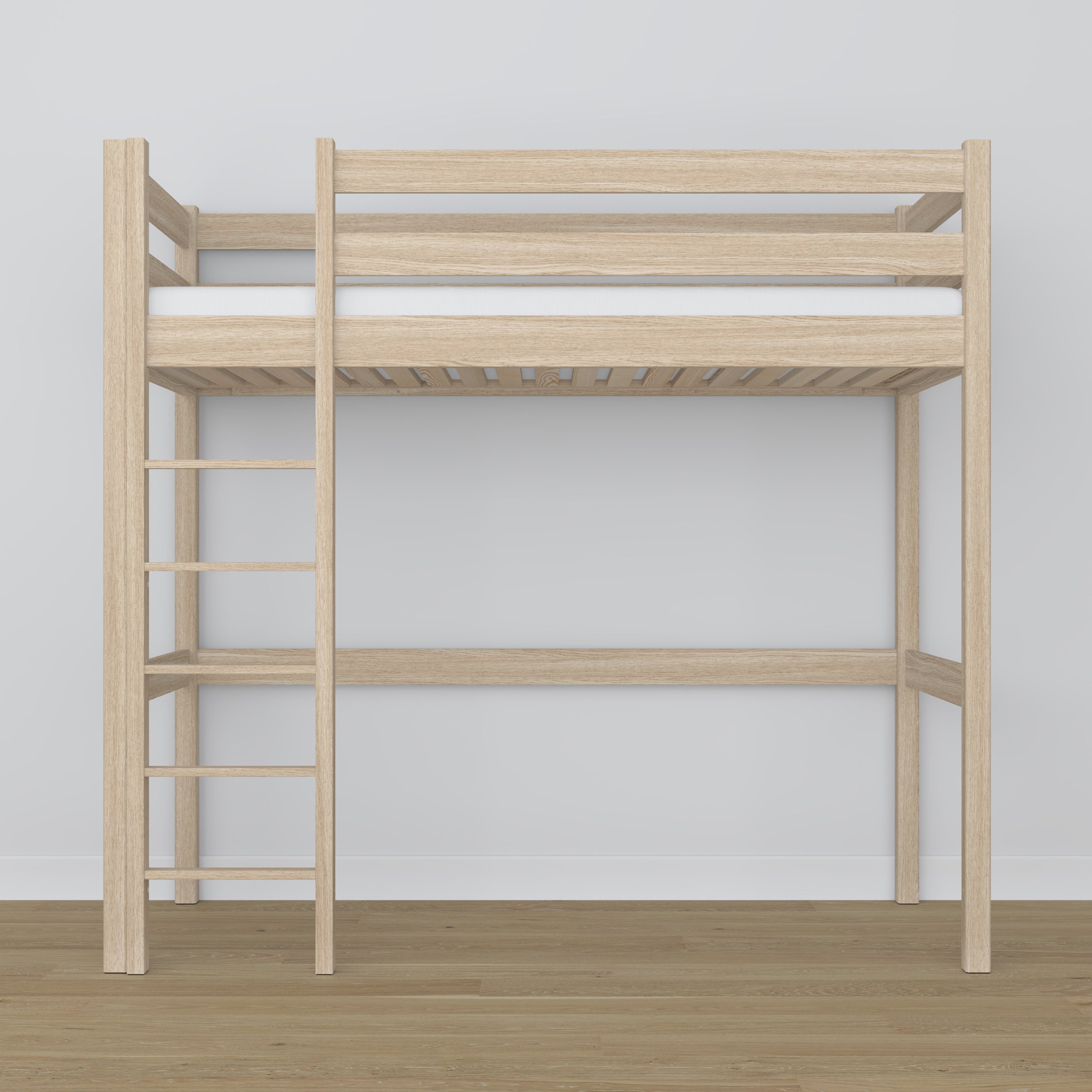 Ąžuolinė antresolinė lova, balintas ąžuolas - sandūrų ir kopėčių detalės, Nizio Home