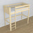 Loft bed clear pine wooden – top view of the sleeping area
