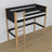 Loft bed black/oak wooden – top view of the sleeping area