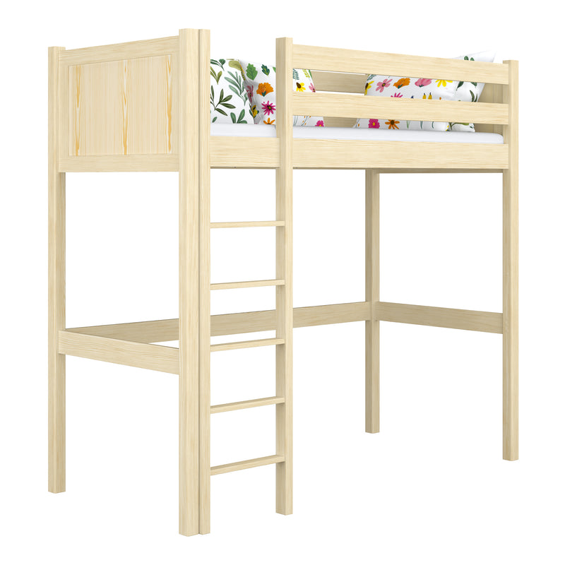 Clear Pine Wooden Loft Bed – Children’s Room, Solid Wood, Scandi Style