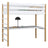 Mezonine lova su rašomuoju stalu, medinė, balta ir ąžuolinė - vaikų kambarys, scandi Nizio